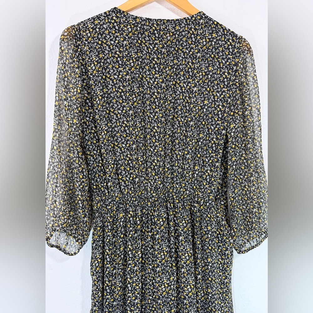 Abercrombie & Fitch Ruffle Hem Faux Wrap Midi Dress High Low w/ Scrunchie Sz M - Picture 8 of 10